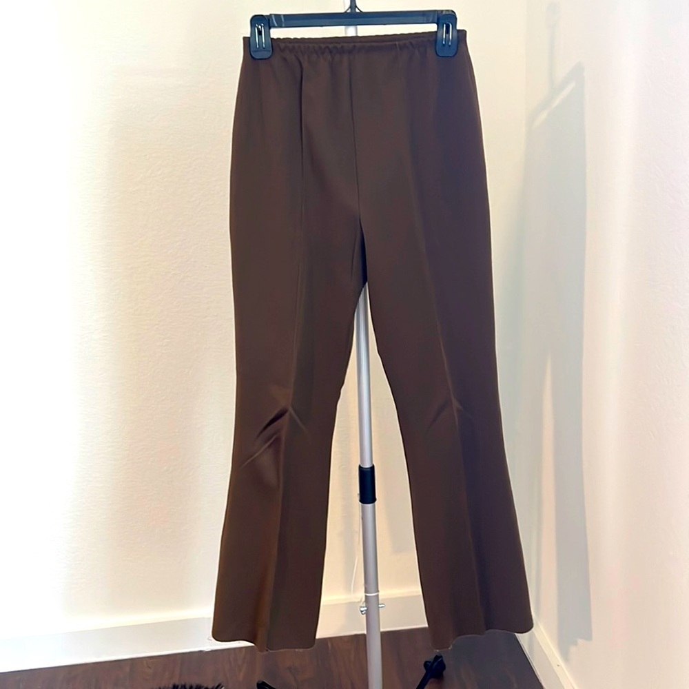 Brown thick material flare pants